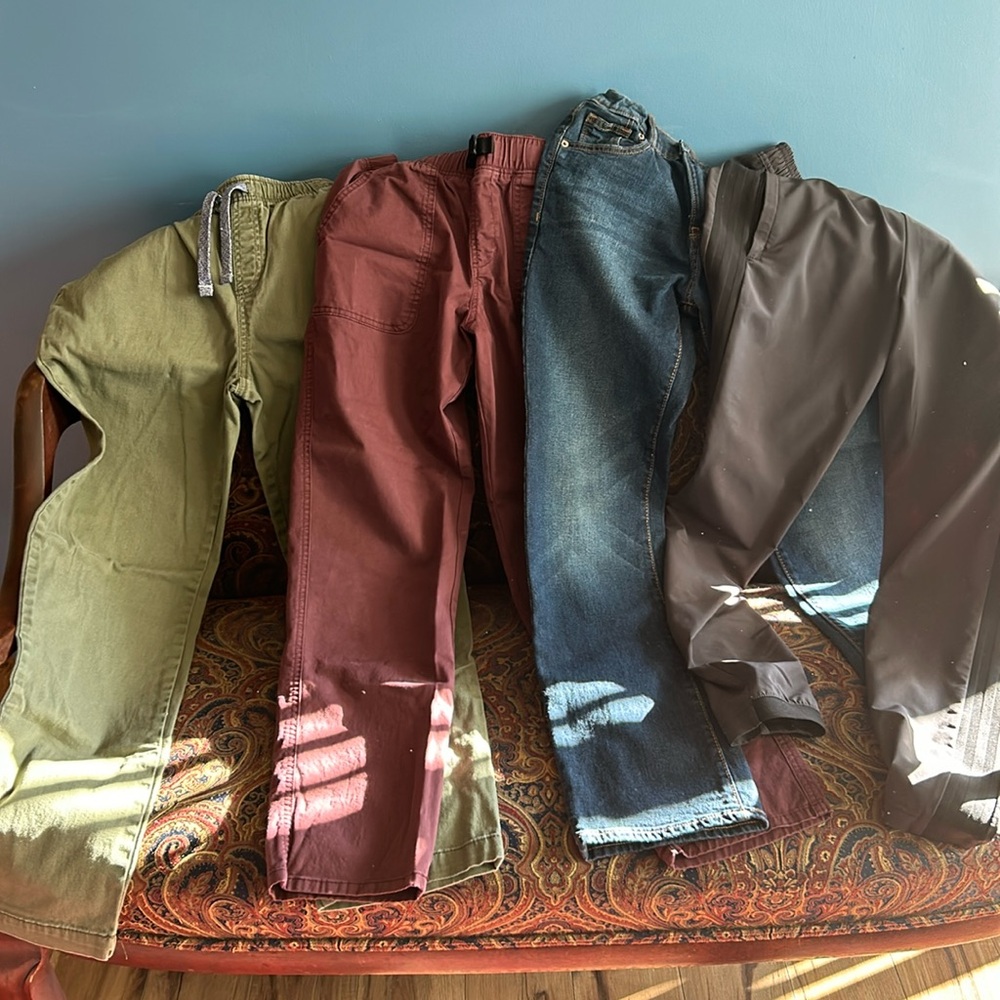 Lot of four pairs of boy’s pants sizes 14-16.